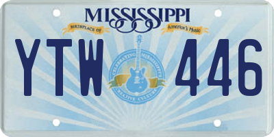 MS license plate YTW446