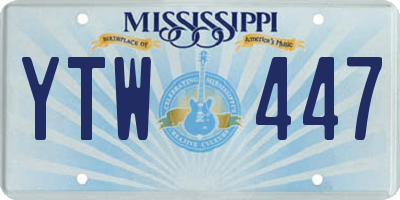 MS license plate YTW447