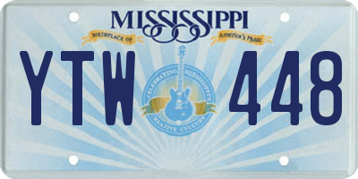 MS license plate YTW448