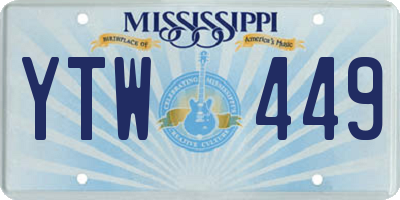 MS license plate YTW449
