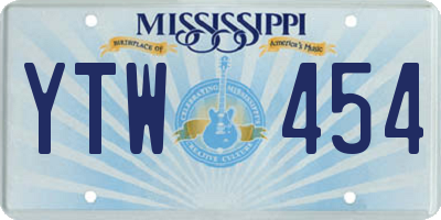 MS license plate YTW454