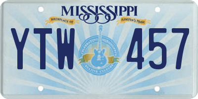 MS license plate YTW457