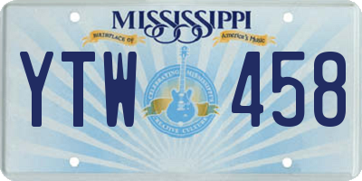 MS license plate YTW458