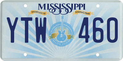MS license plate YTW460