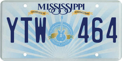 MS license plate YTW464