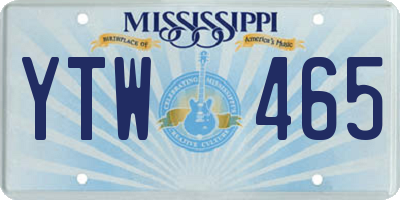 MS license plate YTW465