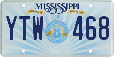 MS license plate YTW468