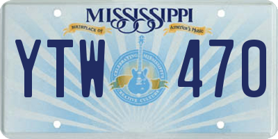 MS license plate YTW470