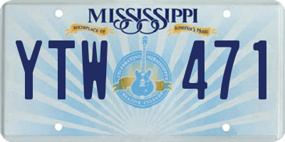 MS license plate YTW471