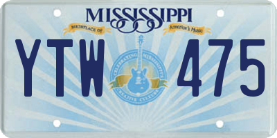 MS license plate YTW475