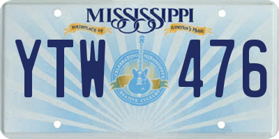 MS license plate YTW476