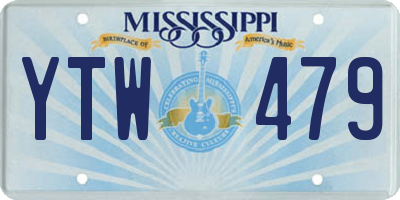 MS license plate YTW479