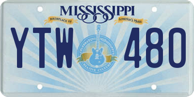 MS license plate YTW480