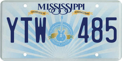 MS license plate YTW485