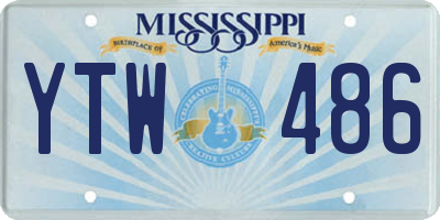 MS license plate YTW486