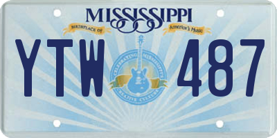 MS license plate YTW487
