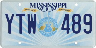 MS license plate YTW489