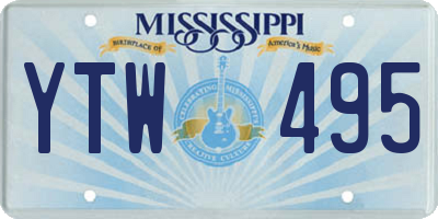 MS license plate YTW495