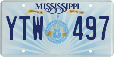 MS license plate YTW497