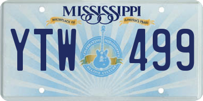 MS license plate YTW499