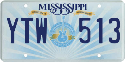 MS license plate YTW513