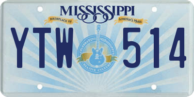 MS license plate YTW514