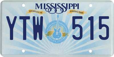MS license plate YTW515