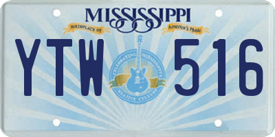 MS license plate YTW516