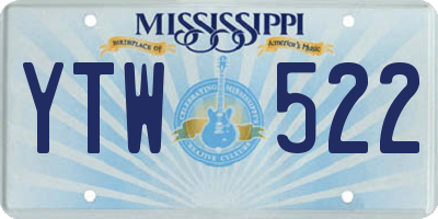 MS license plate YTW522