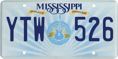 MS license plate YTW526