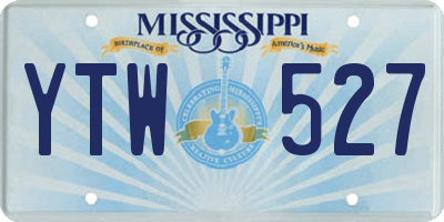 MS license plate YTW527