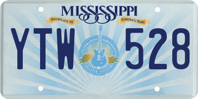MS license plate YTW528