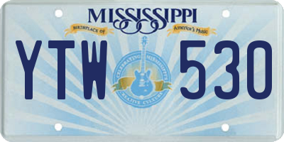 MS license plate YTW530