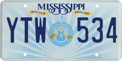 MS license plate YTW534