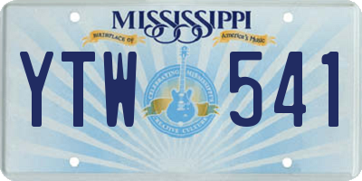 MS license plate YTW541