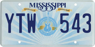 MS license plate YTW543