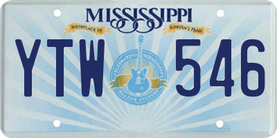 MS license plate YTW546