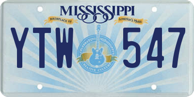 MS license plate YTW547