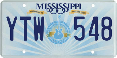 MS license plate YTW548