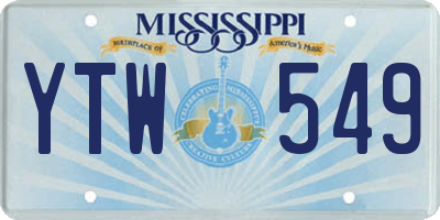 MS license plate YTW549