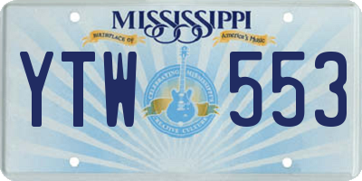 MS license plate YTW553