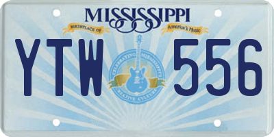 MS license plate YTW556