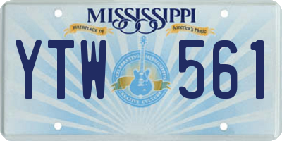 MS license plate YTW561