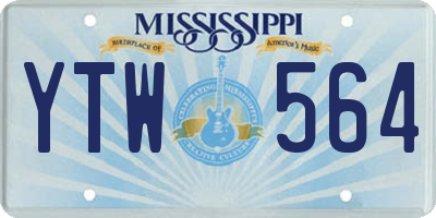 MS license plate YTW564