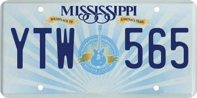 MS license plate YTW565