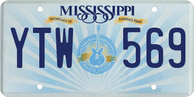 MS license plate YTW569