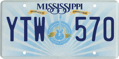 MS license plate YTW570