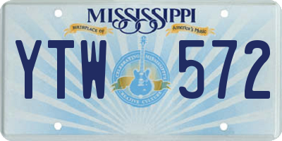MS license plate YTW572