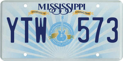 MS license plate YTW573