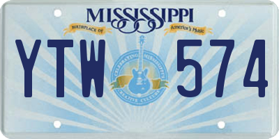 MS license plate YTW574